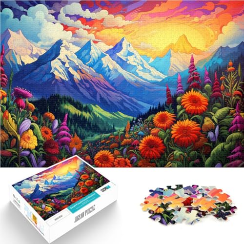 Puzzle für Erwachsene, 2000 Teile, Blumen und Berge, Lernspiele für Zuhause, DIY-Spielzeug, geeignet für Paare, 70 x 100 cm, für Teenager ab 14 Jahren von SYUNFEI