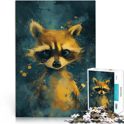 Puzzle für Erwachsene, 1000 Teile, süßer Kleiner gelber Waschbär, Puzzle für Lernspiele, Herausforderung, Spielzeug, Geschenkideen, 14,96 x 20,47 Zoll von SYUNFEI