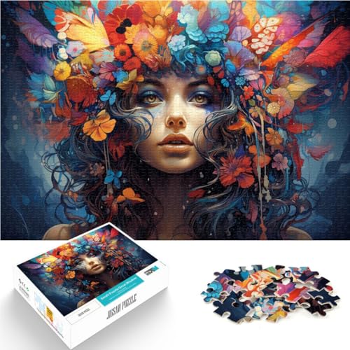 Puzzle 1000 Teile für Erwachsene, Blumenfrau-Cartoon-Puzzle ganze Familie, 14,96 Zoll x 20,47 Zoll Puzzle 1000 Teile für Erwachsene, Blumenfrau-Cartoon-Puzzle ganze Familie, 14,96 Zoll x 20,47 Zoll von SYUNFEI