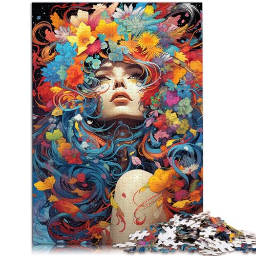 Puzzle für Erwachsene mit 1000 Teilen, Blumenfrau, Denkspiel, ganze Familie, 50 x 75 cm, für Teenager ab 14 Jahren Puzzle für Erwachsene mit 1000 Teilen, Blumenfrau, Denkspiel, ganze Familie, 50 x 75 cm, für Teenager ab 14 Jahren von SYUNFEI
