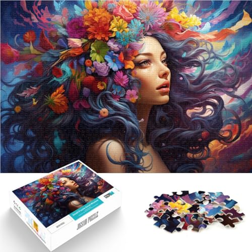 Puzzle 1000 Teile für Erwachsene Blumengöttin Lernspiel Herausforderung Spielzeug Geburtstagsgeschenk, Geschenke, Wandkunst 14,96 Zoll x 20,47 Zoll für 14-Jährige von SYUNFEI