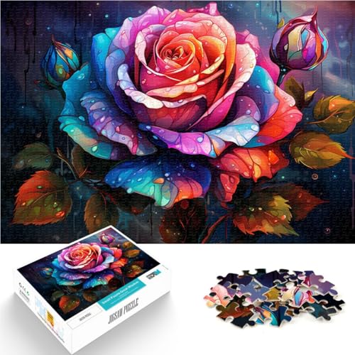 Puzzle für Erwachsene, 2000 Teile, Bunte Rose, anspruchsvolles Spiel, Geschenke, 27,56 x 39,37 Zoll, anspruchsvolles, unterhaltsames Spiel für die ganze Familie von SYUNFEI