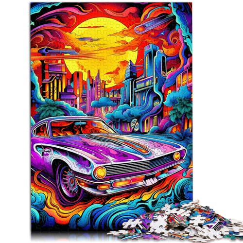 Puzzle für Erwachsene mit 1000 Teilen, Bunte Sportwagen, für Familienspaß, Weihnachtswunschliste mit Weihnachtsmann,50x75cm, für Teenager ab 14 Jahren von SYUNFEI