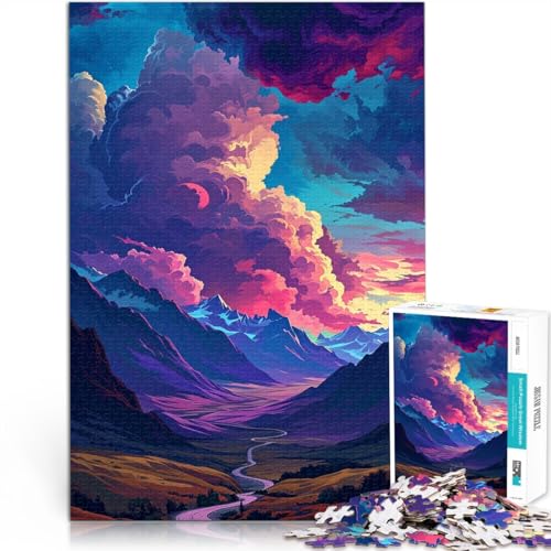Puzzle 1000 Teile für Erwachsene, bunter Straßenberg, Lernpuzzle, Lernspiel für Geburtstag, Weihnachten, 14,96 Zoll x 20,47 Zoll von SYUNFEI