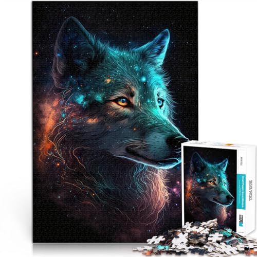Puzzle für Erwachsene, 1000 Teile, Farbgalaxie, Wolf, Lernspiele, Heimdekoration, Puzzle, Geschenkideen, 10,27 x 14,96 Zoll, für Teenager ab 14 Jahren von SYUNFEI