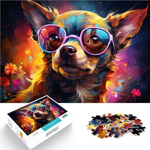 1000-teiliges Puzzle für Erwachsene mit Chihuahua-Hund, Lernspiel, Herausforderungsspielzeug, ganze Familie, 26x38cm, für 14-Jährige von SYUNFEI