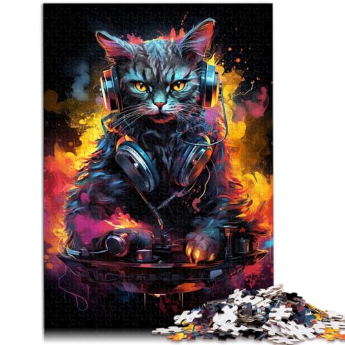 Puzzle für Erwachsene, 1000 Teile, DJ Cat, Denkspiel, Familienspiel, Stressabbau, schwieriges Herausforderungspuzzle, 19,7 x 29,5 Zoll von SYUNFEI