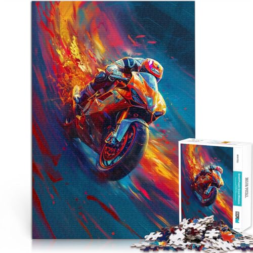 Puzzle für Erwachsene, 1000 Teile, Cooles Motorradrennfahrer-Lernspiel, Heimdekoration, Puzzle-Geschenkideen, 50 x 75 cm, für 14-Jährige Puzzle für Erwachsene, 1000 Teile, Cooles Motorradrennfahrer-Lernspiel, Heimdekoration, Puzzle-Geschenkideen, 50 x 75 cm, für 14-Jährige von SYUNFEI