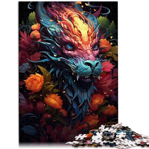 Puzzle für Erwachsene, 1000 Teile, Drache unter Rosen, Lernspiel, Herausforderungsspielzeug, Gedächtnisverbesserung, 50 x 75 cm, für 14-Jährige Puzzle für Erwachsene, 1000 Teile, Drache unter Rosen, Lernspiel, Herausforderungsspielzeug, Gedächtnisverbesserung, 50 x 75 cm, für 14-Jährige von SYUNFEI