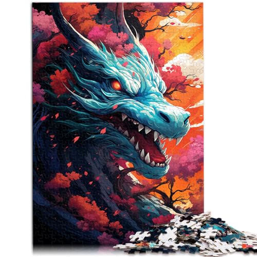 1000-teiliges Puzzle für Erwachsene, Drachen, Kirschblüten, Japanisches Spielzeug, Denkspiel, tolles, 50x75cm, für 14-Jährige von SYUNFEI