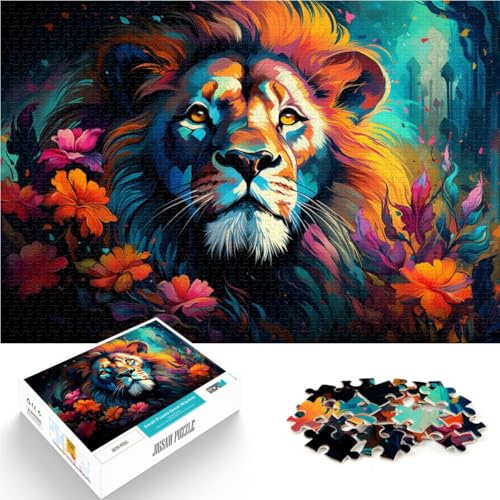 Puzzle für Erwachsene, 1000 Teile, bunter Dschungellöwe, Heimdekoration, Puzzlespielzeug, Künstlersammlung, bildende Kunst, 14,96 x 20,47 Zoll Puzzle für Erwachsene, 1000 Teile, bunter Dschungellöwe, Heimdekoration, Puzzlespielzeug, Künstlersammlung, bildende Kunst, 14,96 x 20,47 Zoll von SYUNFEI
