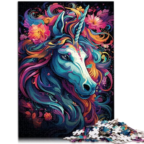 Puzzle 1000 Teile für Erwachsene Einhörner Denkspiel Jedes Teil ist einzigartig - Herausforderndes Familienspaßspiel 10,27 Zoll x 14,96 Zoll für 14-Jährige von SYUNFEI