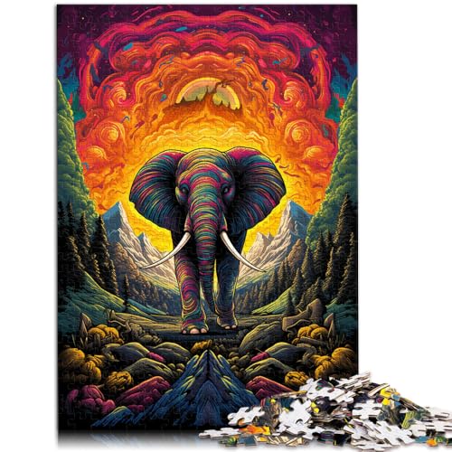 Puzzle für Erwachsene, 1000 Teile, bunter Elefant, Lernspiele, Heimdekoration, Puzzle, Heimkunstdekor, 14,96 x 20,47 Zoll Puzzle für Erwachsene, 1000 Teile, bunter Elefant, Lernspiele, Heimdekoration, Puzzle, Heimkunstdekor, 14,96 x 20,47 Zoll von SYUNFEI