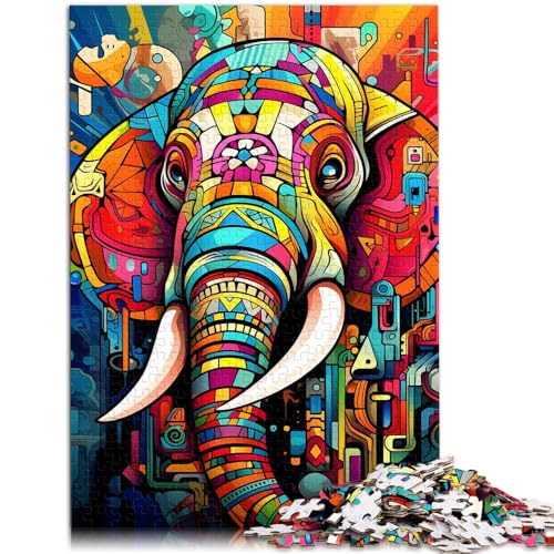 2000-teiliges Puzzle für Erwachsene, Psychedelischer Elefant, Spielzeug, Denkspiel, ganze Familie, 27,56 x 39,37 Zoll von SYUNFEI