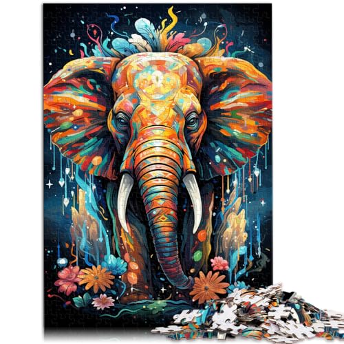 Puzzle für Erwachsene, 1000 Teile, Elefantenmalerei, Denksport-Puzzle, ganze Familie, 50 x 75 cm von SYUNFEI