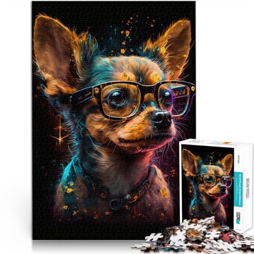 Puzzle 1000 Teile für Erwachsene Cosmic Chihuahua Brille Denkspiel mit passendem Poster und Quizblatt 14,96 Zoll x 20,47 Zoll Puzzle 1000 Teile für Erwachsene Cosmic Chihuahua Brille Denkspiel mit passendem Poster und Quizblatt 14,96 Zoll x 20,47 Zoll von SYUNFEI