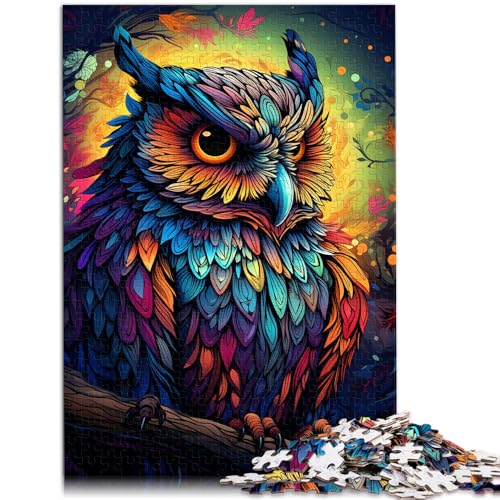 1000-teiliges Puzzle für Erwachsene, Malen, farbige Eule, Familienaktivitäts-Puzzle, 26 x 38cm, Weihnachtspuzzle, Geschenke für Teenager ab 14 Jahren von SYUNFEI