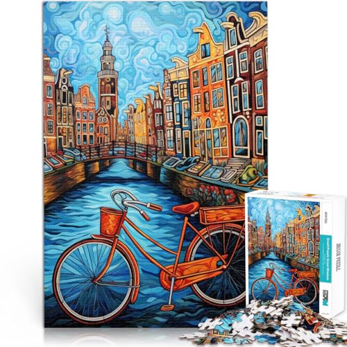 1000-teiliges Puzzle für Erwachsene „Fahrrad auf der Brücke“, Spielzeug, Denkspiel, ganze Familie, 19,7 x 29,5 Zoll von SYUNFEI