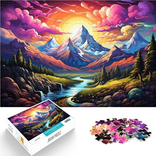 1000-teiliges Puzzle für Erwachsene, Fantasie-Berglandschaft, Spielzeug, Denkspiel, Geschenke für Freunde und Familie, 10,27 x 14,96 Zoll, für 14-Jährige von SYUNFEI
