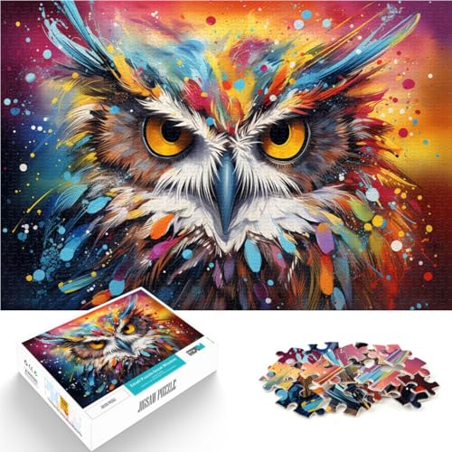 Puzzle für Erwachsene, 1000 Teile, Fantasie-Eulenmalerei, pädagogische Herausforderung, 19,7 x 29,5 Zoll, Herausforderung der Gehirnintelligenz, süchtig machendes Spielzeug von SYUNFEI