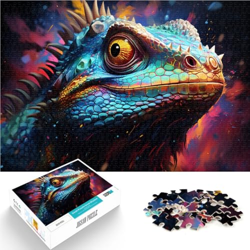 Puzzle für Erwachsene, 1000 Teile, Chamäleon, Lernspiele, Heimdekorationspuzzle, einzigartige Heimdekoration und Geschenke, 14,96 x 20,47 Zoll Puzzle für Erwachsene, 1000 Teile, Chamäleon, Lernspiele, Heimdekorationspuzzle, einzigartige Heimdekoration und Geschenke, 14,96 x 20,47 Zoll von SYUNFEI