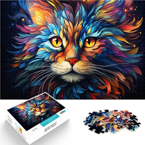 Puzzle Erwachsene, 1000 Teile, Katze, Heimdekoration, Puzzle-Spielzeug, Herausforderung die Gehirnintelligenz, süchtig machendes Spielzeug, 26x38cm, Teenager ab 14 Jahren von SYUNFEI