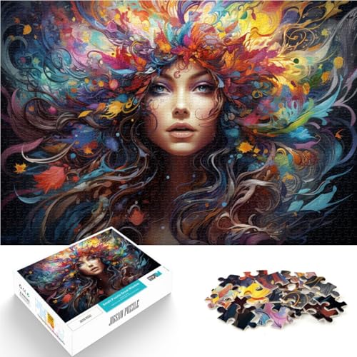 Puzzle für Erwachsene, Fantasie-Farbmädchen, Puzzle, 1000 Teile, 50 x 75 cm, Holzbrett-Puzzles für Erwachsene und Kinder ab 14 Jahren, als Geschenk für die ganze Familie und die Puzzle für Erwachsene, Fantasie-Farbmädchen, Puzzle, 1000 Teile, 50 x 75 cm, Holzbrett-Puzzles für Erwachsene und Kinder ab 14 Jahren, als Geschenk für die ganze Familie und die von SYUNFEI