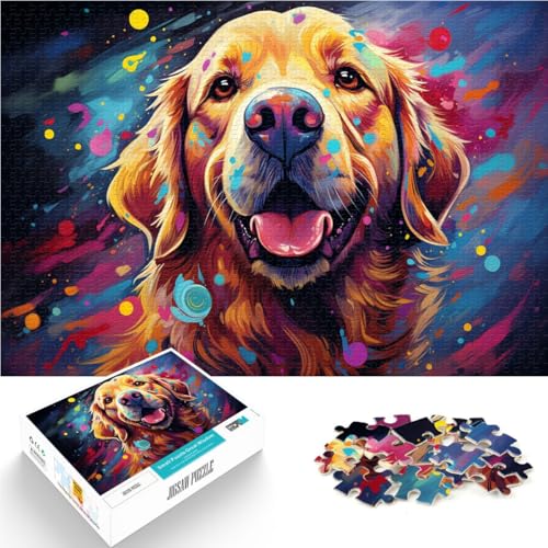 Puzzle für Erwachsene, 1000 Teile, Fantasie-Golden Retriever-Kunst, Spielzeug, Lernspiele, Stressabbau, 38x52cm Puzzle für Erwachsene, 1000 Teile, Fantasie-Golden Retriever-Kunst, Spielzeug, Lernspiele, Stressabbau, 38x52cm von SYUNFEI