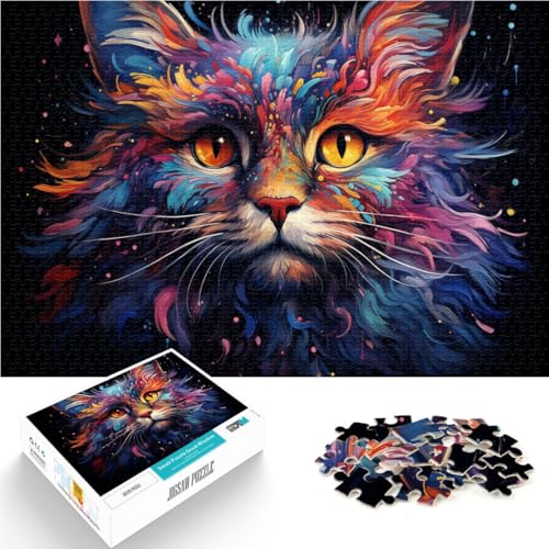 Puzzle 1000 Teile für Erwachsene, Fantasie-Katzenzeichnung für Puzzle, 10,27 x 14,96 Zoll, Familienspiel, Stressabbau, schwieriges Herausforderungspuzzle Puzzle 1000 Teile für Erwachsene, Fantasie-Katzenzeichnung für Puzzle, 10,27 x 14,96 Zoll, Familienspiel, Stressabbau, schwieriges Herausforderungspuzzle von SYUNFEI
