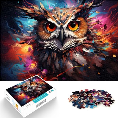 1000-teiliges Puzzle für Erwachsene, Fantasie-Sternenhimmel-Eule, Lernspiele, Heimdekoration, Puzzle, Heimkunstdekor, 10,27 x 14,96 Zoll von SYUNFEI