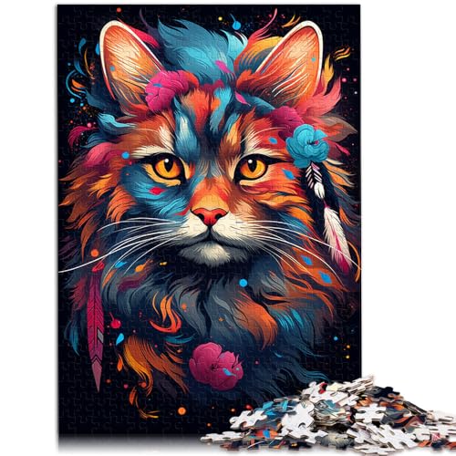1000-teiliges Puzzle für Erwachsene, Fantasieblumen und Katzen, Heimdekorationspuzzle, einzigartiges Herausforderungsspiel,38x52cm, für Teenager ab 14 Jahren von SYUNFEI