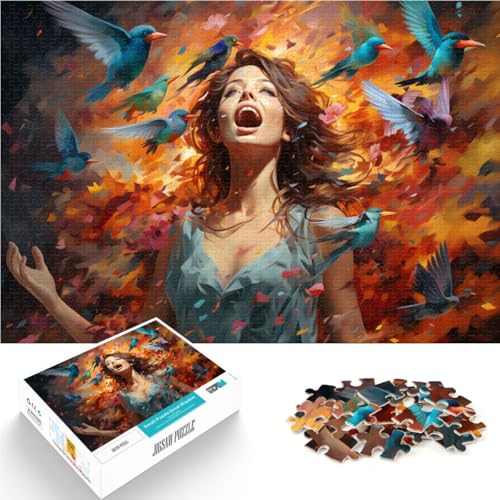1000-teiliges Puzzle für Erwachsene, Fantasiemädchen mit Vogelkunst, anspruchsvolles Spiel, Lernspiel für Geburtstag, Weihnachten, 26x38cm 1000-teiliges Puzzle für Erwachsene, Fantasiemädchen mit Vogelkunst, anspruchsvolles Spiel, Lernspiel für Geburtstag, Weihnachten, 26x38cm von SYUNFEI