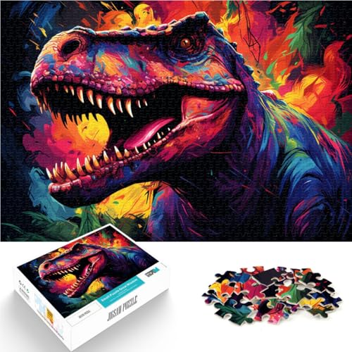 1000-teiliges Puzzle für Erwachsene, farbenfrohes Fantasy-Dinosaurier-Lernspiel, herausforderndes Spielzeug, tolle Geschenke und Spielzeuge,38x52cm, für Teenager ab 14 Jahren von SYUNFEI