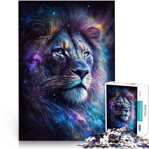 Puzzle mit 1000 Teilen für Erwachsene „Cosmic Lion“, Denkspiel, jedes Teil ist einzigartig – anspruchsvolles Familienspiel, 50 x 75 cm, für Teenager ab 14 Jahren von SYUNFEI