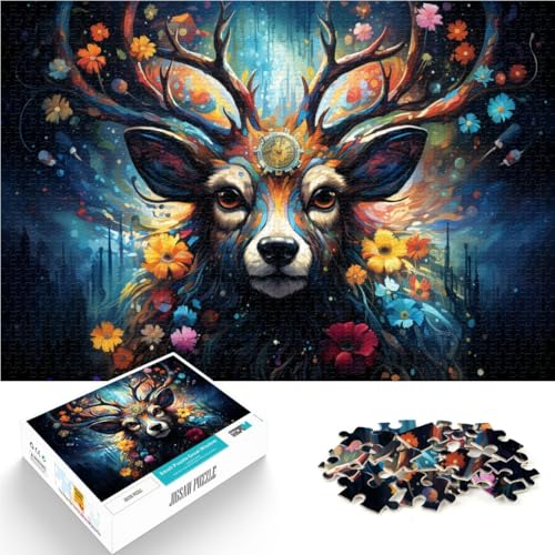 Puzzle 2000 Teile für Erwachsene, Fantasie-Hirsch, entspannendes, intellektuelles Lernspielzeug, Staycation, Zeitvertreib, 70 x 100 cm, für Teenager ab 14 Jahren von SYUNFEI