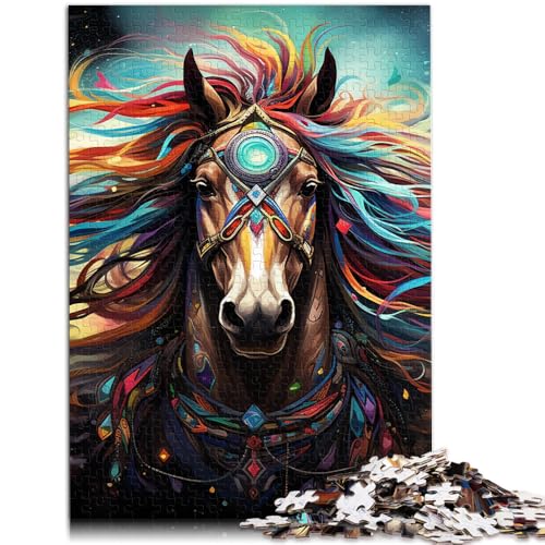 1000-teiliges Puzzle für Erwachsene, Bunte Pferde, Stressabbau-Spielzeug, Herausforderung für die Gehirnintelligenz, süchtig machendes Spielzeug, 50 x 75 cm, 1000-teiliges Puzzle für Erwachsene, Bunte Pferde, Stressabbau-Spielzeug, Herausforderung für die Gehirnintelligenz, süchtig machendes Spielzeug, 50 x 75 cm, von SYUNFEI