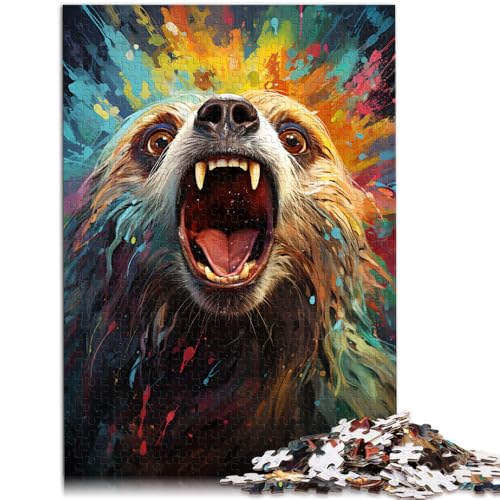 Puzzle für Erwachsene, 1000 Teile, Farbmalerei, Faultier, Lernspiele, Heimdekoration, Puzzle, Gedächtnisverbesserung, 14,96 x 20,47 Zoll Puzzle für Erwachsene, 1000 Teile, Farbmalerei, Faultier, Lernspiele, Heimdekoration, Puzzle, Gedächtnisverbesserung, 14,96 x 20,47 Zoll von SYUNFEI