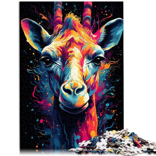 Puzzle 2000 Teile für Erwachsene, Farbmalerei, Giraffe, lustige Spiele, einzigartige Geburtstags, 27,56 x 39,37 Zoll, von SYUNFEI