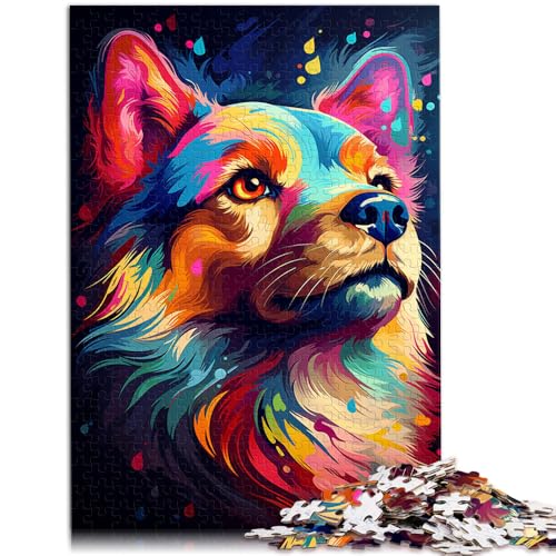 Puzzle für Erwachsene, 1000 Teile, Hund zum Ausmalen, das Puzzle mit passendem Poster und Quizblatt,38x52cm, für 14-Jährige von SYUNFEI