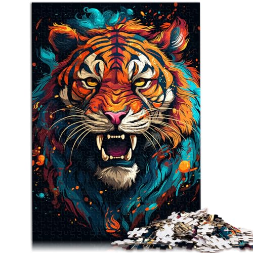 Puzzle 1000 Teile für Erwachsene, Farbiger Tiger, 19,7 x 29,5 Zoll, Weihnachtspuzzle-Geschenke für Teenager ab 14 Jahren von SYUNFEI
