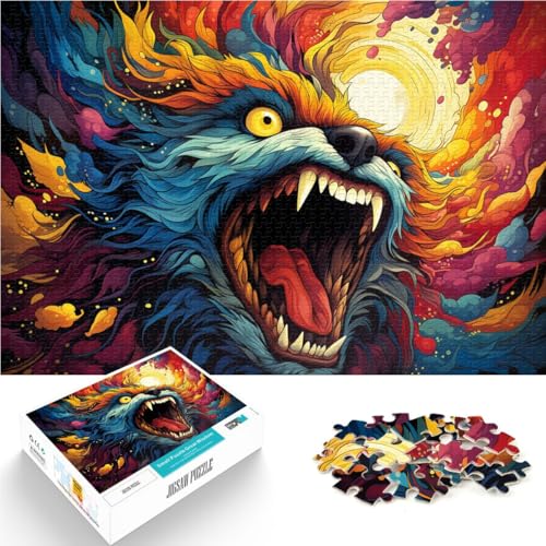 Puzzle 1000 Teile für Erwachsene Feuerwolf Puzzle Lernspiele ganze Familie 10,27 Zoll x 14,96 Zoll für 14-Jährige von SYUNFEI