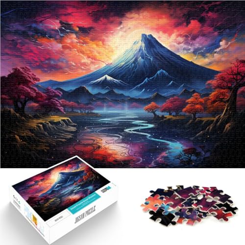 Puzzle Erwachsene, 1000 Teile, farbenfroher Berg Fuji, schwierig und herausfordernd, stärkt die Liebe zwischen Paaren, 50 x 75 cm, geeignet Kinder und Jugendliche ab 14 Jahren von SYUNFEI