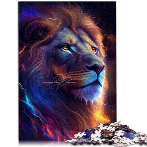 Puzzle 2000 Teile für Erwachsene, buntes Galaxie-Löwengesicht, Denkspiel mit passendem Poster und Quizblatt, 70 x 100 cm von SYUNFEI