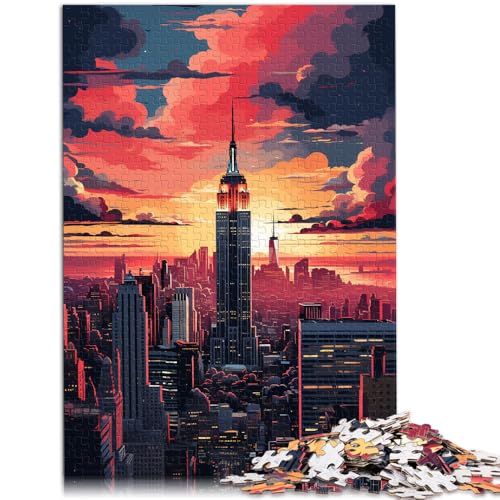Puzzle 1000 Teile für Erwachsene Dynamische Stadtansicht Lernspiel Herausforderungsspielzeug Tolles Geschenk für Spiele 19,7 x 29,5 Zoll von SYUNFEI
