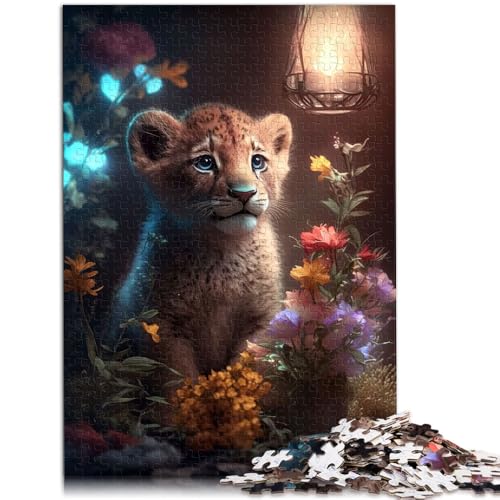 1000-teiliges Puzzle für Erwachsene, Fantasy-Löwenjunges, leuchtendes Denkspiel zur Heimdekoration, 26x38cm, für Teenager ab 14 Jahren 1000-teiliges Puzzle für Erwachsene, Fantasy-Löwenjunges, leuchtendes Denkspiel zur Heimdekoration, 26x38cm, für Teenager ab 14 Jahren von SYUNFEI
