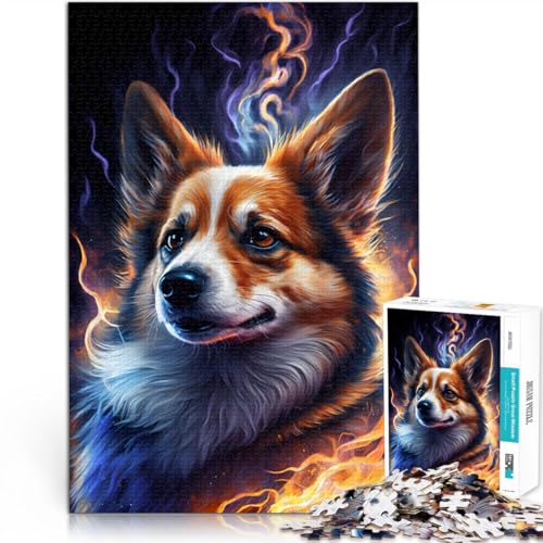 1000-teiliges Puzzle für Erwachsene, Feuertier-Corgi-Spielzeug, Denkspiel, Lernspiel für Geburtstag, Weihnachten, 14,96 x 20,47 Zoll von SYUNFEI