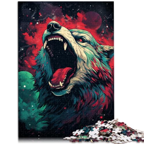 Puzzle 1000 Teile für Erwachsene Galaxy Wolf Puzzle Lernspiele 14,96 Zoll x 20,47 Zoll Herausforderndes Puzzlespiel und Familienspiel von SYUNFEI