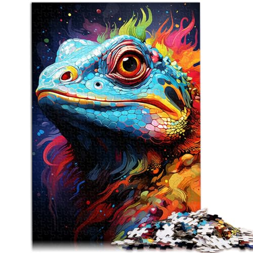 Puzzle für Erwachsene, 1000 Teile, Malen, Farbe, Chamäleon, Lernen, Lernspielzeug, Familienspiele, Kunstwerk, Geschenk, 14,96 x 20,47 Zoll Puzzle für Erwachsene, 1000 Teile, Malen, Farbe, Chamäleon, Lernen, Lernspielzeug, Familienspiele, Kunstwerk, Geschenk, 14,96 x 20,47 Zoll von SYUNFEI