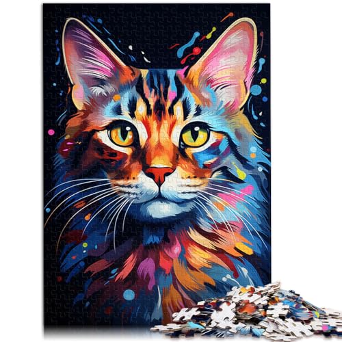 Puzzle für Erwachsene, 1000 Teile, Gemälde Einer Bengalkatze, Denkspiel mit passendem Poster und Quizblatt,38x52cm Puzzle für Erwachsene, 1000 Teile, Gemälde Einer Bengalkatze, Denkspiel mit passendem Poster und Quizblatt,38x52cm von SYUNFEI