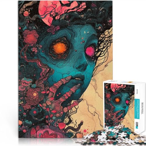 Puzzle für Erwachsene mit 2000 Teilen, psychedelisches Gesicht, Denkspiel ganze Familie, 70 x 100 cm von SYUNFEI